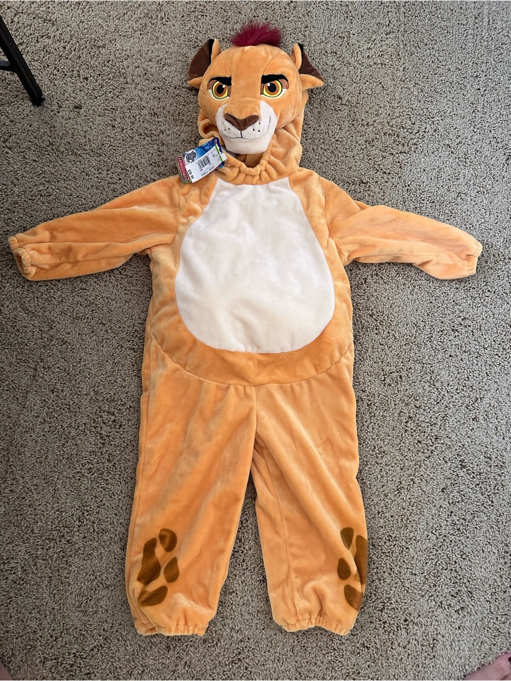 Disney Plush Lion Character Costume in Orange and Cream with Hood